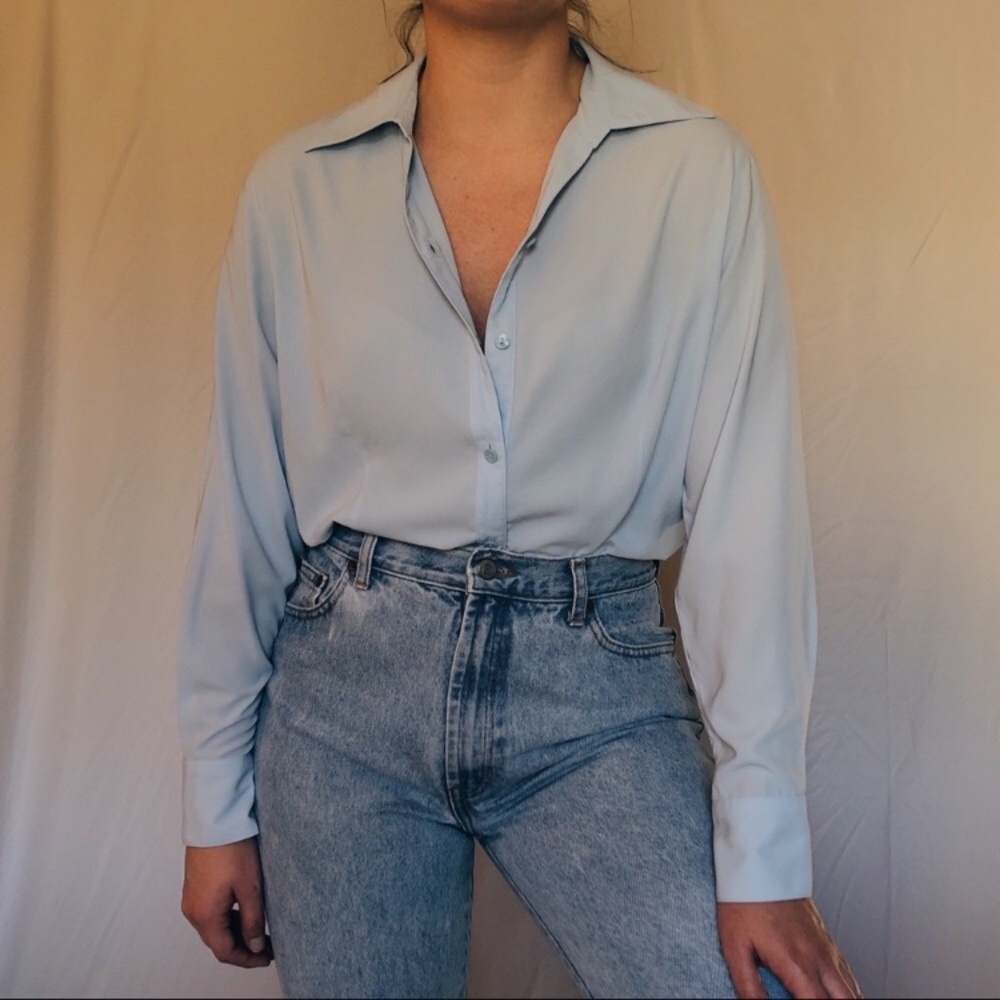 Vintage Baby-Blue Buttonup